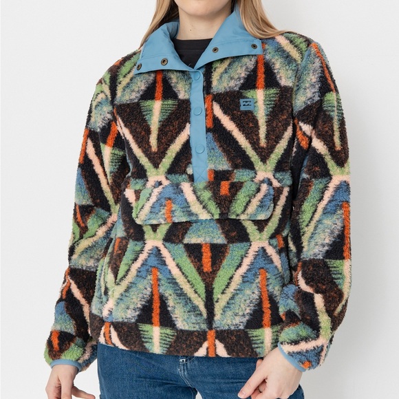 Billabong Jackets & Blazers - BillaBong Switchback Pullover Half Snap Sherpa Fleece